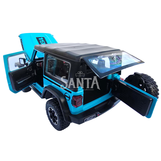 Машинка метал Jeep Wrangler Rubicon джип вранглер блакитний 1:24