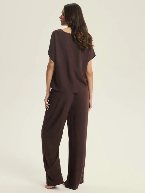 Піжама (футболка + штани) жіноча Esotiq Corenso 43825-89X S Коричнева (5903972695449) - зображення 2