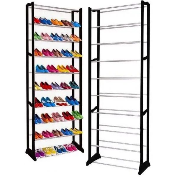 Полиця для взуття на 30 пар Amazing Shoe Rack чорна - Фото 5 Полиця для взуття на 30 пар Amazing Shoe Rack чорна - зображення 5