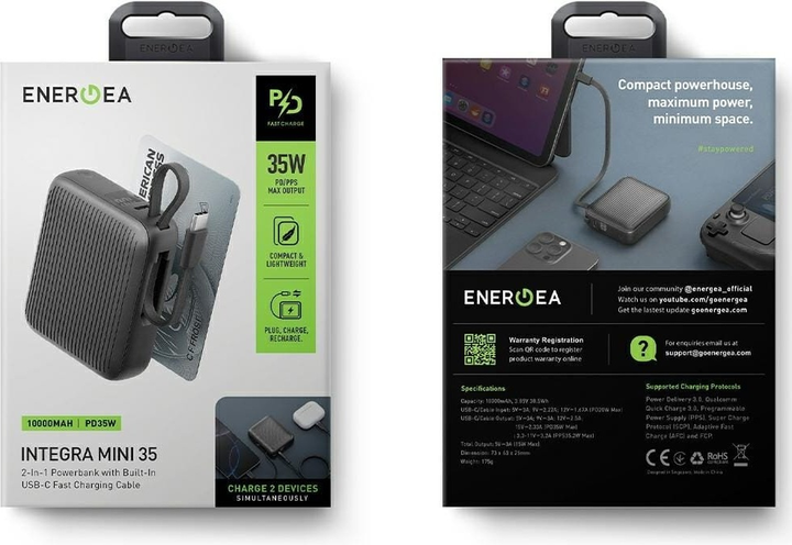 УМБ Energea Integra Mini 35 10000 mAh 35W Gray (8885020103168) - зображення 8