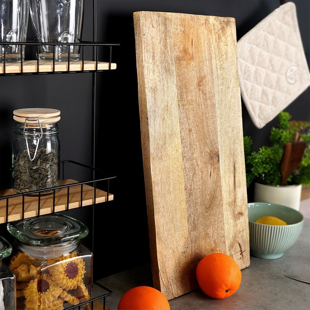 Deska do serwowania Vilde drewniana na nóżkach Beżowa 49 x 25 cm (8719987023361) - obraz 6