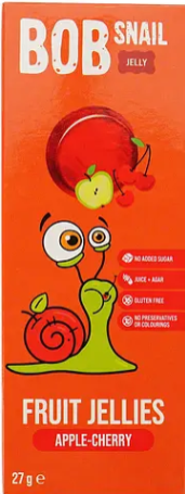 Натуральний мармелад Bob Snail Яблуко-Вишня 27 г - Фото 1 Натуральний мармелад Bob Snail Яблуко-Вишня 27 г - зображення 1