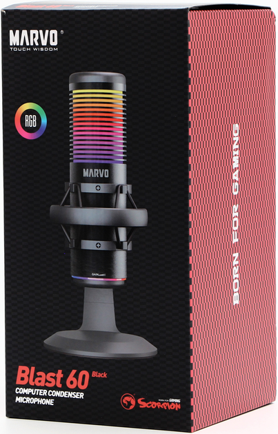 Mikrofon Marvo Blast 60 RGB USB Type-C Black (MIC-07 BK) - obraz 9