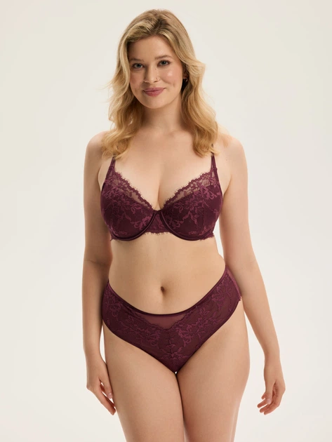 Бюстгальтер з кісточками мереживний Esotiq Cloe 43532-93X 85D Бордовий (5903972680551) - зображення 3