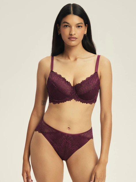 Бюстгальтер з кісточками мереживний Esotiq Ofiel 44216-93X 70E Бордовий (5903972701478) - зображення 3