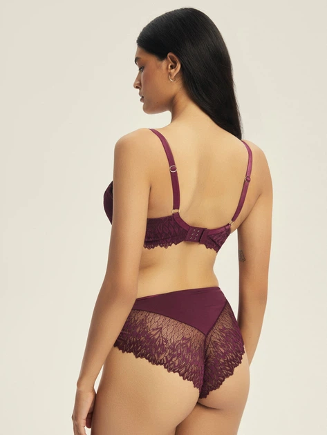 Бюстгальтер з кісточками мереживний Esotiq Ofiel 44216-93X 80D Бордовий (5903972701454) - зображення 4