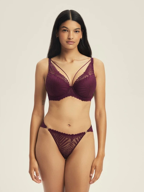 Бюстгальтер Push-up з кісточками мереживний Esotiq Onika 44220-93X 70B Бордовий (5903972666838) - зображення 3