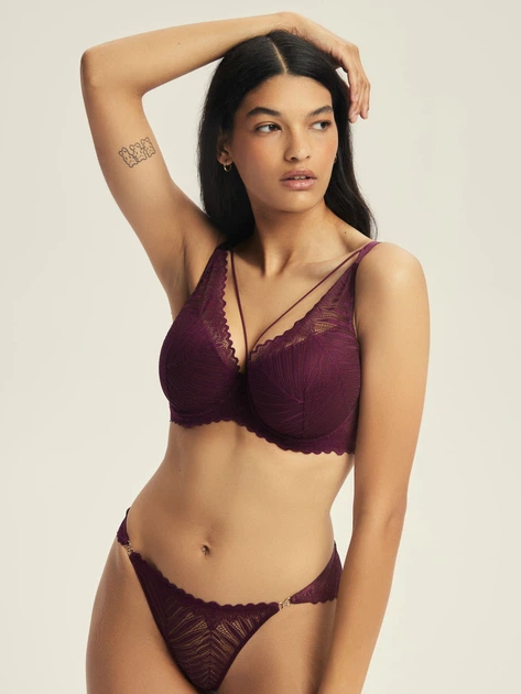 Бюстгальтер Push-up з кісточками мереживний Esotiq Onika 44220-93X 75E Бордовий (5903972666944) - зображення 5