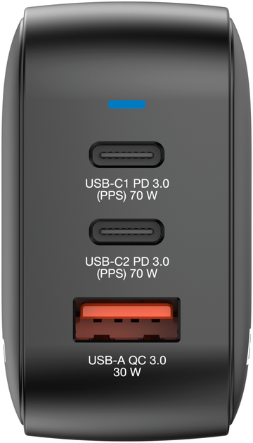 Мережевий зарядний пристрій Verbatim Mini GaN 70W Grey (23942322290) - зображення 2