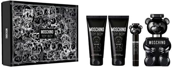 Zestaw męski Moschino Toy Boy Woda perfumowana 100 ml + Miniaturka Woda perfumowana 10 ml + Balsam po goleniu 100 ml + Żel pod prysznic 100 ml (8011003903351) - obraz 1