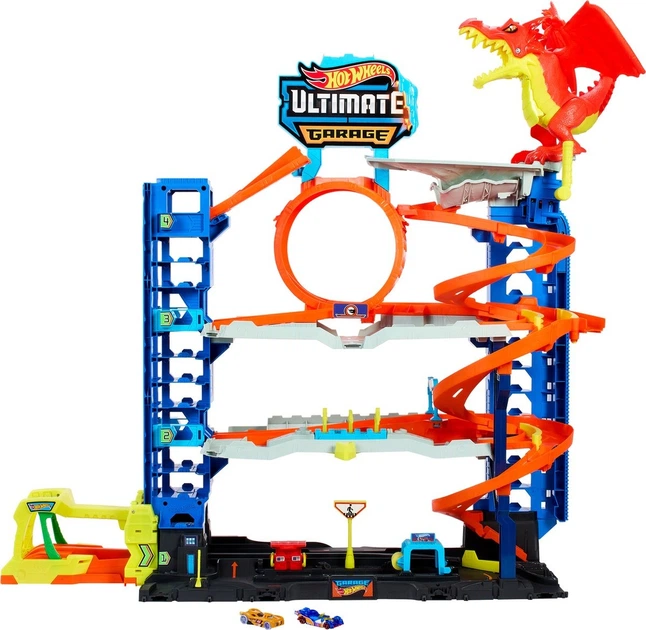 Mega Garaż Hot Wheels City Atak Smoka (0194735109722) (955555912223185) - Outlet - obraz 3