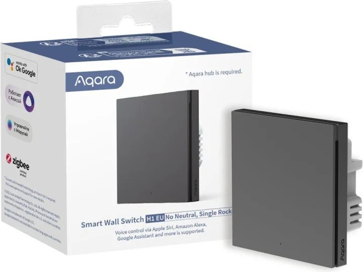 Przełącznik Aqara Smart Wall Switch H1 pojedynczy bez neutrala Szary (WS-EUK01-G) - obraz 4
