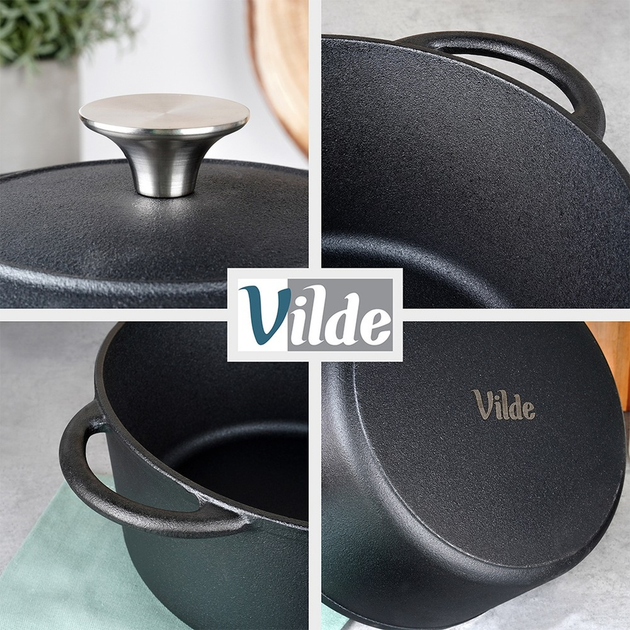 Каструля чавунна Vilde Cast Line з кришкою 5 л (5904316487850) - зображення 8