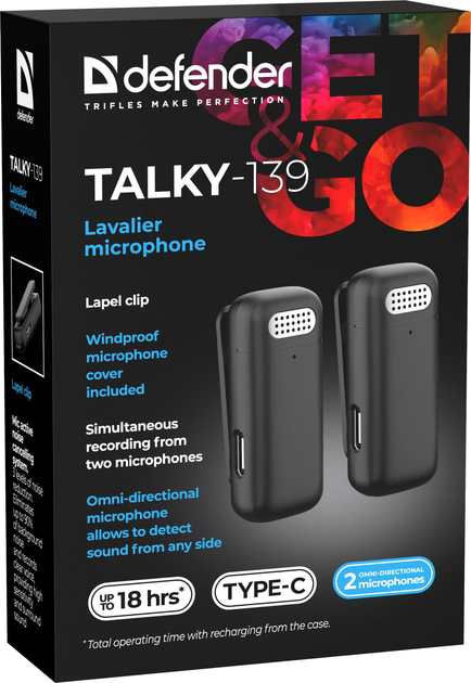 Mikrofon krawatowy Defender Talky-139 Type-C Black (4745090829105) - obraz 5