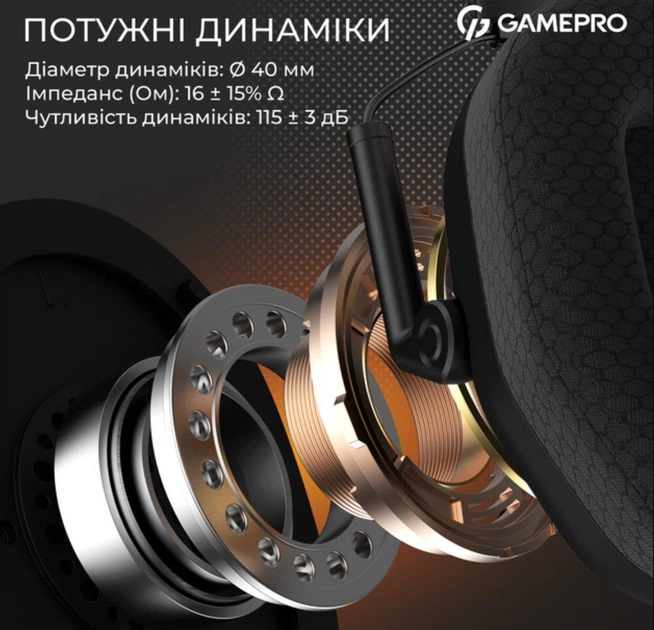 Игровые наушники GamePro HSW-120-B Wireless Mercury Genesis Pro Black - изображение 7
