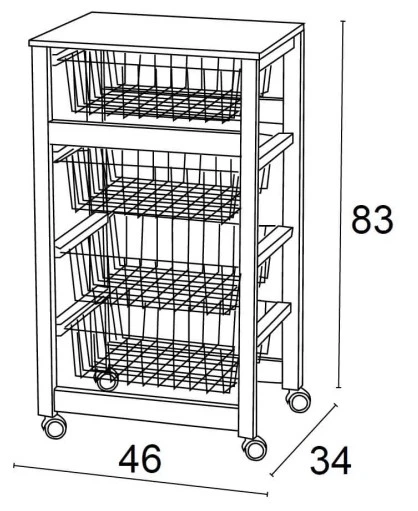 Wózek do kuchni Arredamenti Gingerone brązowy 83 x 46 cm (4003368188645) - obraz 4