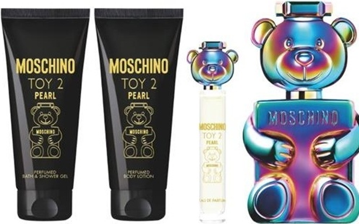 Набір унісекс Moschino Toy 2 Pearl Парфумована вода 100 мл + Мініатюра Парфумована вода 10 мл + Лосьйон для тіла 100 мл + Гель для душу 100 мл (8011003903382) - зображення 3