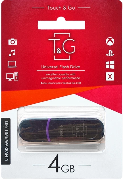 Флешка T&G 012 4GB Jet чорна - Фото 1 Флешка T&G 012 4GB Jet чорна - зображення 1