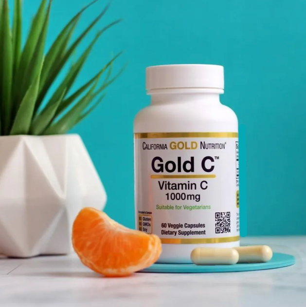Витамин Ц California Gold Nutrition Vitamin С 1000 mg 60 капсул - изображение 5
