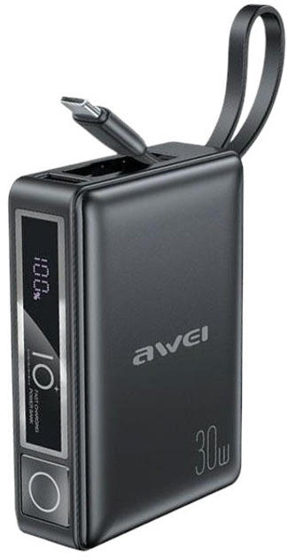 УМБ Awei P87K 10000mAh 30W USB-C/USB-A Black (6954284011761) - зображення 1