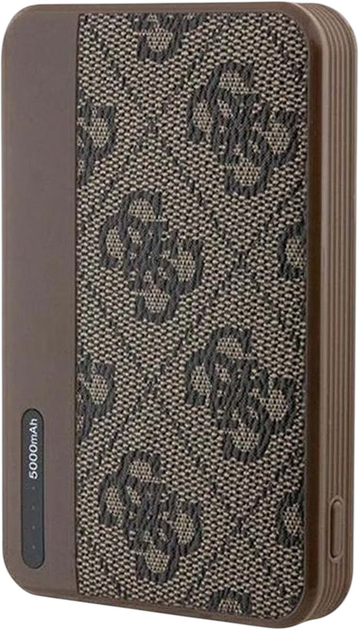Powerbank Guess 4G Leather Metal Logo 5000mAh 15W USB-C Brown (3666339171391) - obraz 3