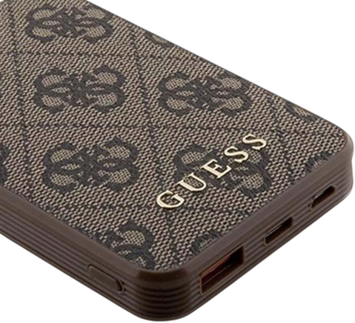 Powerbank Guess 4G Leather Metal Logo 5000mAh 15W USB-C Brown (3666339171391) - obraz 5