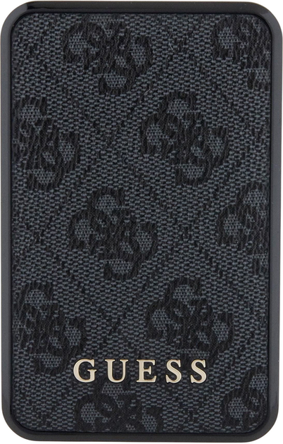 Powerbank Guess 4G Leather Metal Logo 10000mAh 18W USB-C Black (3666339171384) - obraz 1