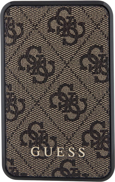 Powerbank Guess 4G Leather Metal Logo 10000mAh 18W USB-C Brown (3666339171407) - obraz 2