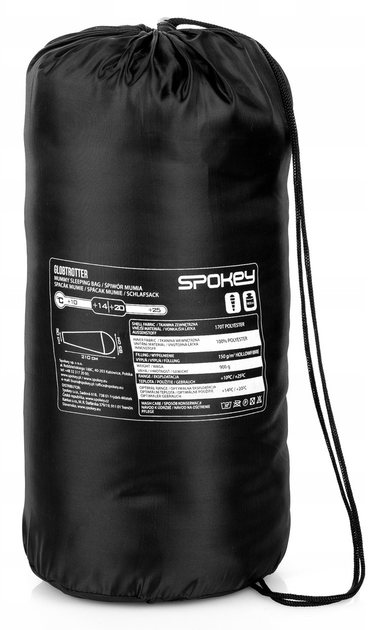 Спальний мішок туристичний Spokey GLOBTROTTER з кемпінговим капюшоном + чохол 220 x 85 см тип мумії (5902693250470) - зображення 12