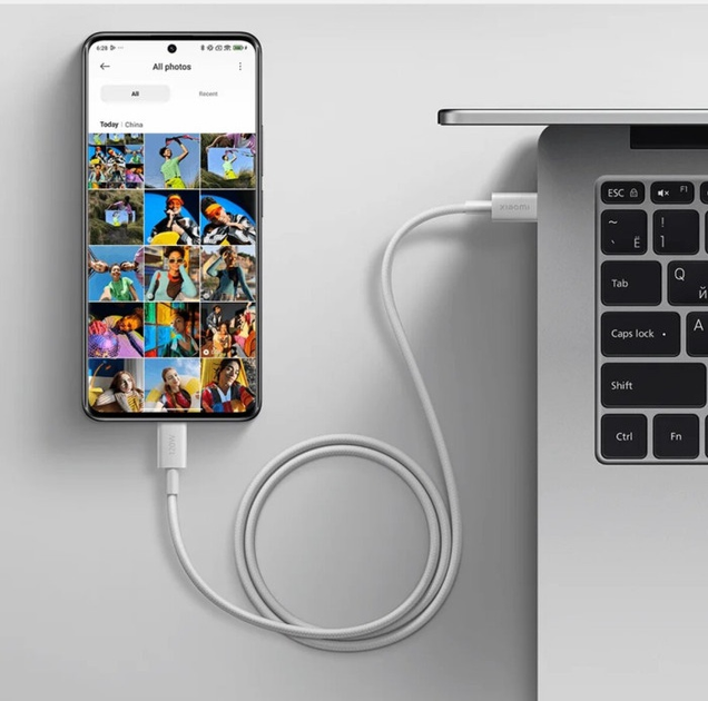 Кабель Xiaomi Mi 6A Braided USB Type-C - USB Type-C 2 m White (BHR087AGL) - зображення 4