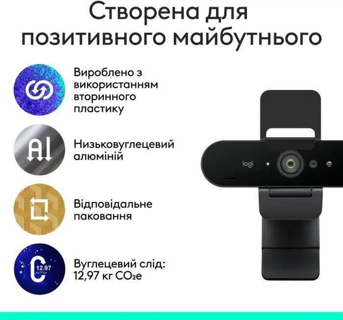 Веб-камера Logitech Brio 4K Graphite (960-001746) - Фото 6 Веб-камера Logitech Brio 4K Graphite (960-001746) - зображення 6