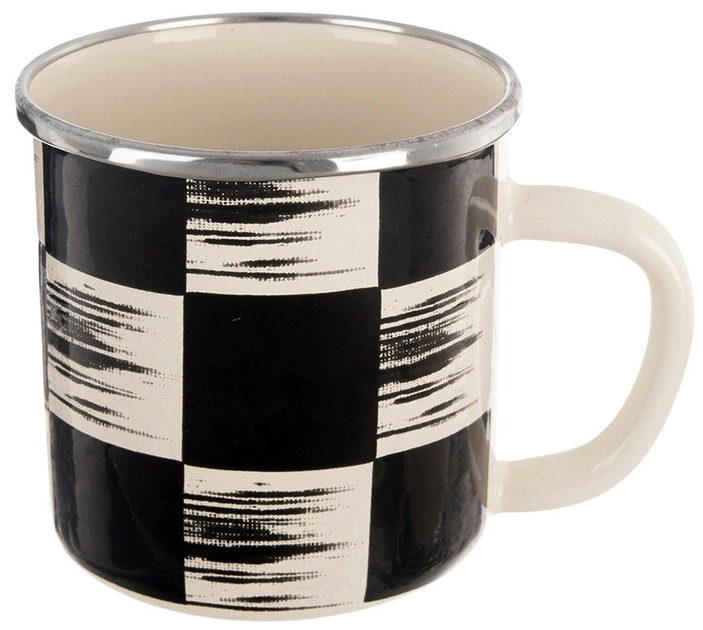 Kubek Orion Szachownica emaliowany Wielokolorowy 400 ml (8592381207120) - obraz 1