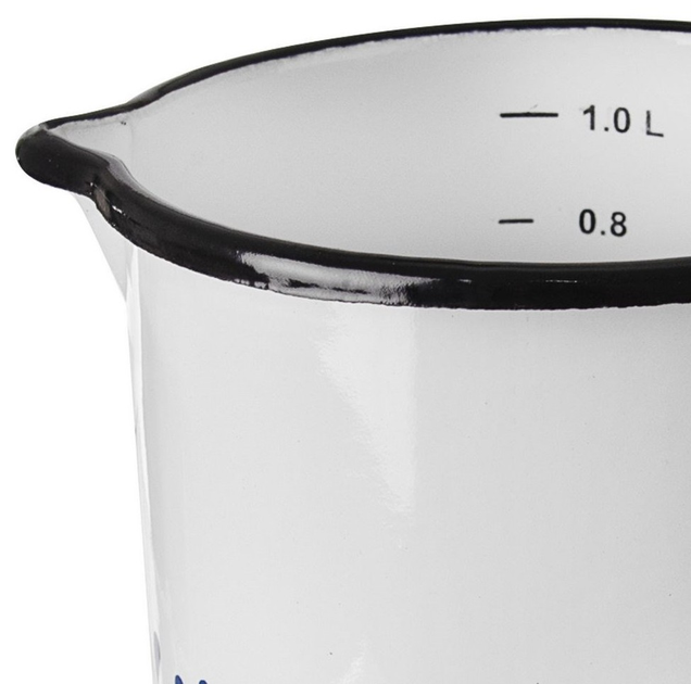 Kubek Orion Modrobila emaliowany z miarką Biały 1.2 l (8592381166748) - obraz 3