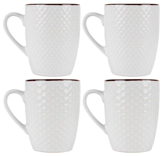 Zestaw kubków Vilde ceramicznych Białych 400 ml 4 szt (5904316481360) - obraz 1