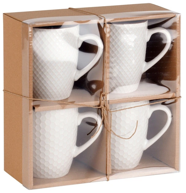 Zestaw kubków Vilde ceramicznych Białych 400 ml 4 szt (5904316481360) - obraz 4