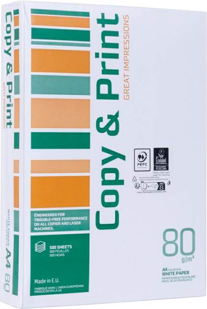 Ящик бумаги офисной Copy & Print A4 80 г/м2 класс C 500 листов х 5 пачек (CP.A4.80.PR) - зображення 2