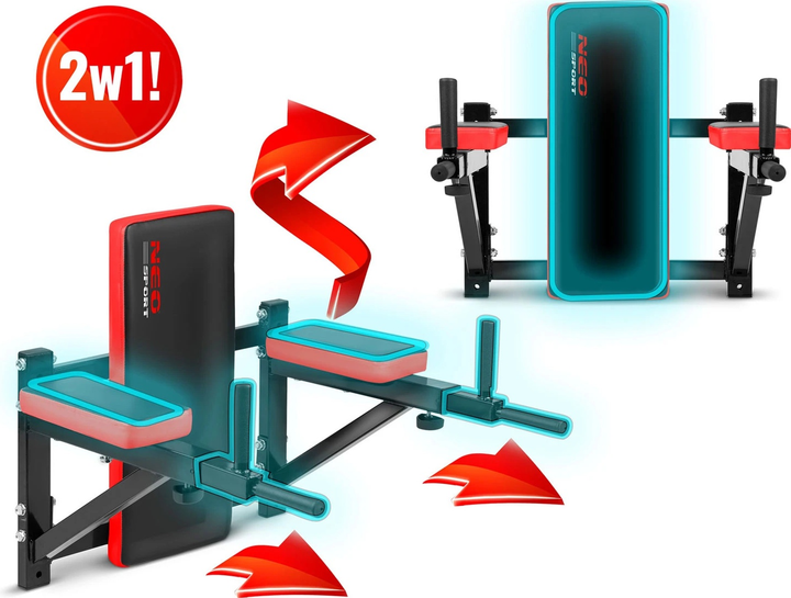 Drążek do dipów Neo Sport NS-320 na ścianę (5903890606060) - obraz 4