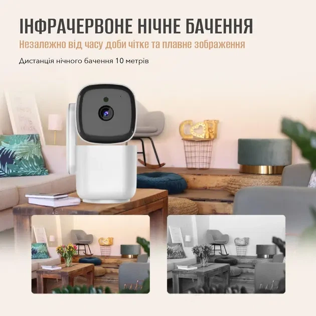 Умная WiFi IP камера для дома видеонаблюдения Noxon Smart Camera 360 охрана для вашего дома и квартиры без слепых зон с двухсторонней связью - изображение 5