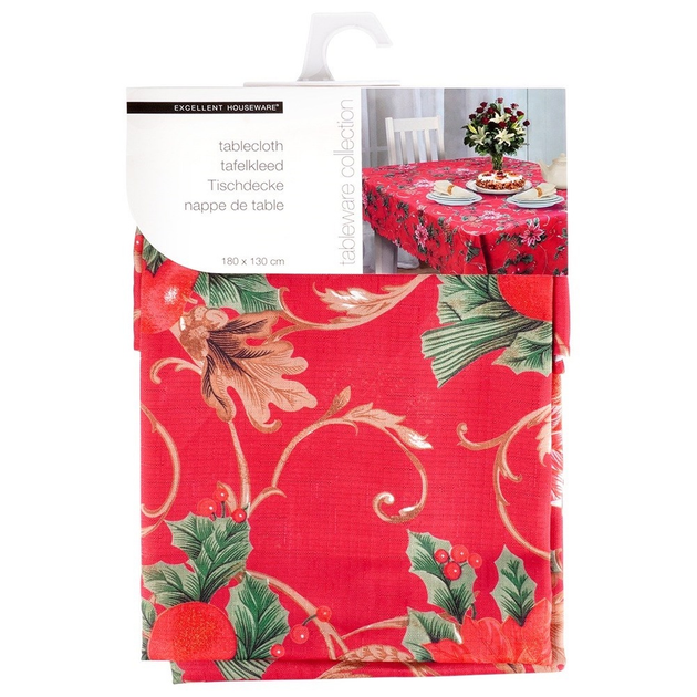 Obrus Excellent Houseware świąteczny Czerwony 180 x 130 cm (139693-W1) - obraz 1