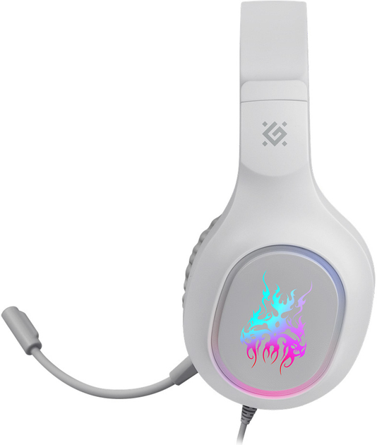 Słuchawki Defender FURY White/Grey LED (4745090824179) - obraz 3