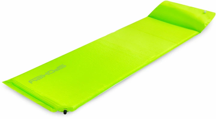Килимок самонадувний з подушкою Spokey Savory Pillow 186 x 50 x 2.5 см Зелений 927851 (5902693278511) - зображення 3