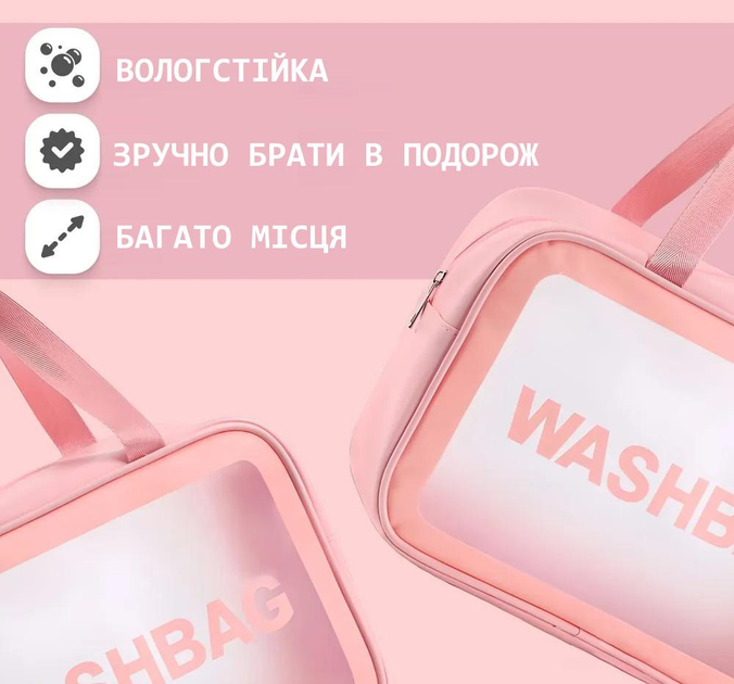 Косметичка прозора 30 см х 19,5 х 11 см - Фото 3 Косметичка прозора 30 см х 19,5 х 11 см - зображення 3