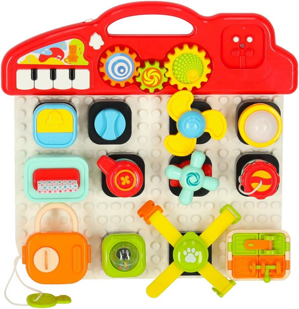 Tablica manipulacyjna Ikonka interaktywna, edukacyjna zabawka sensoryczna dla dzieci (5903039765351) - obraz 8