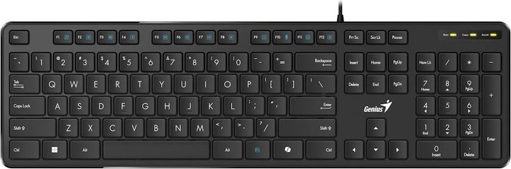 Klawiatura przewodowa Genius Slimstar M200 Copilot USB Black (31310019409) - obraz 1