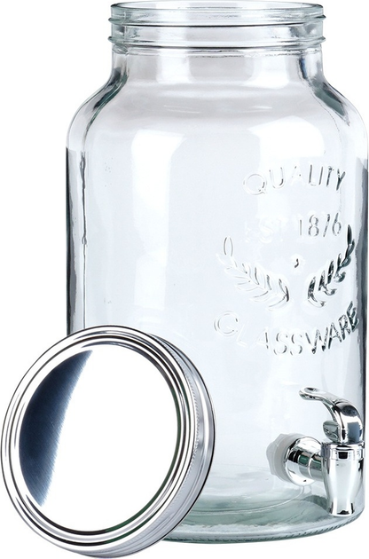 Скляна банка для напоїв Vilde з краником 6.2 л (5904316470982) - зображення 2