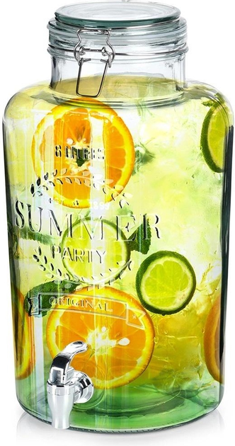 Скляна банка для напоїв Vilde з краником 8 л (5904316470975) - зображення 3