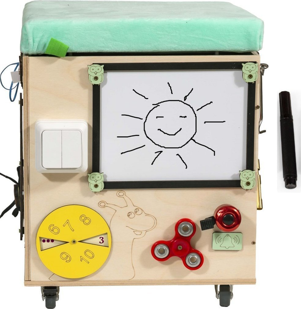 Pufa manipulacyjna Ikonka LAS z siedziskiem kółeczkami (5905325439144) - obraz 2