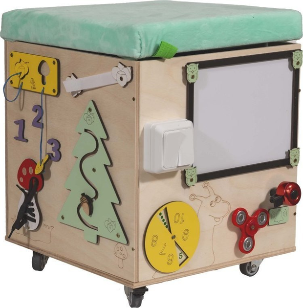 Pufa manipulacyjna Ikonka LAS z siedziskiem kółeczkami (5905325439144) - obraz 4