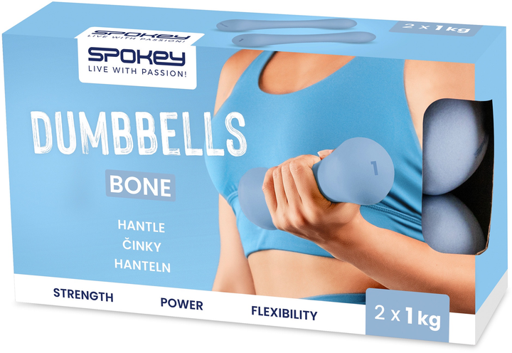 Набір гантелей Spokey BONE 2 x 1 кг 941530 (5905339415301) - зображення 5