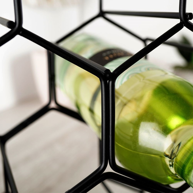 Підставка для вина Vilde металева на 6 пляшок Чорна 29.5 x 28.5 см (5904316422929) - зображення 8